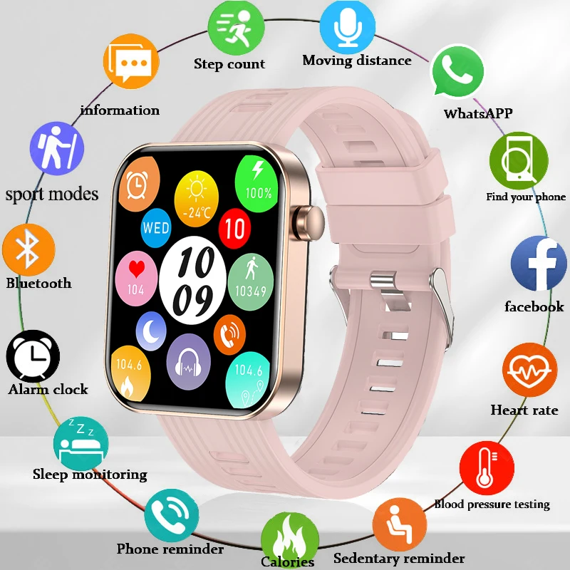 LIGE Bluetooth Call Smartwatch For Women Men Health Monitoring Voice Assistant Bracelet Custom Dial Sports Fitness Smart Watch