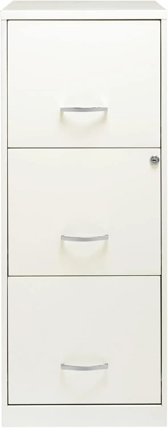 

Metal File Cabinet for Home Office Supplies and Small Filing Cabinet Folders with 3 Under Desk Storage Drawers, Pearl White