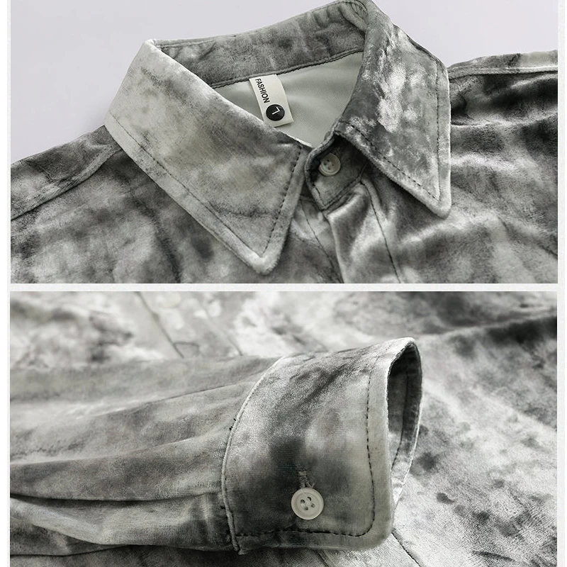 Men's Streetwear Blouse Mens Clothing Fashion Shirt Spring Autumn Winter Streetdress Popular Casual Elegant Hombre Male Shirt