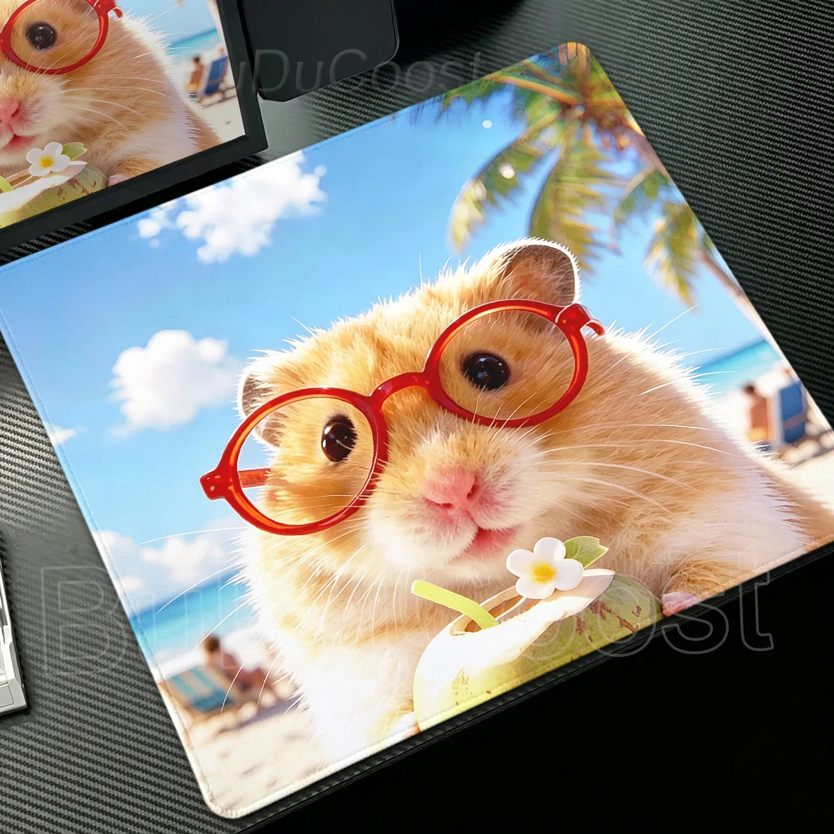 Kawaii Hamster Pink Hat Mouse Pad Small Gaming Laptops Mousepad Gamer Carpet Keyboard Mat Desk Protector Cute Animal Mause Pads