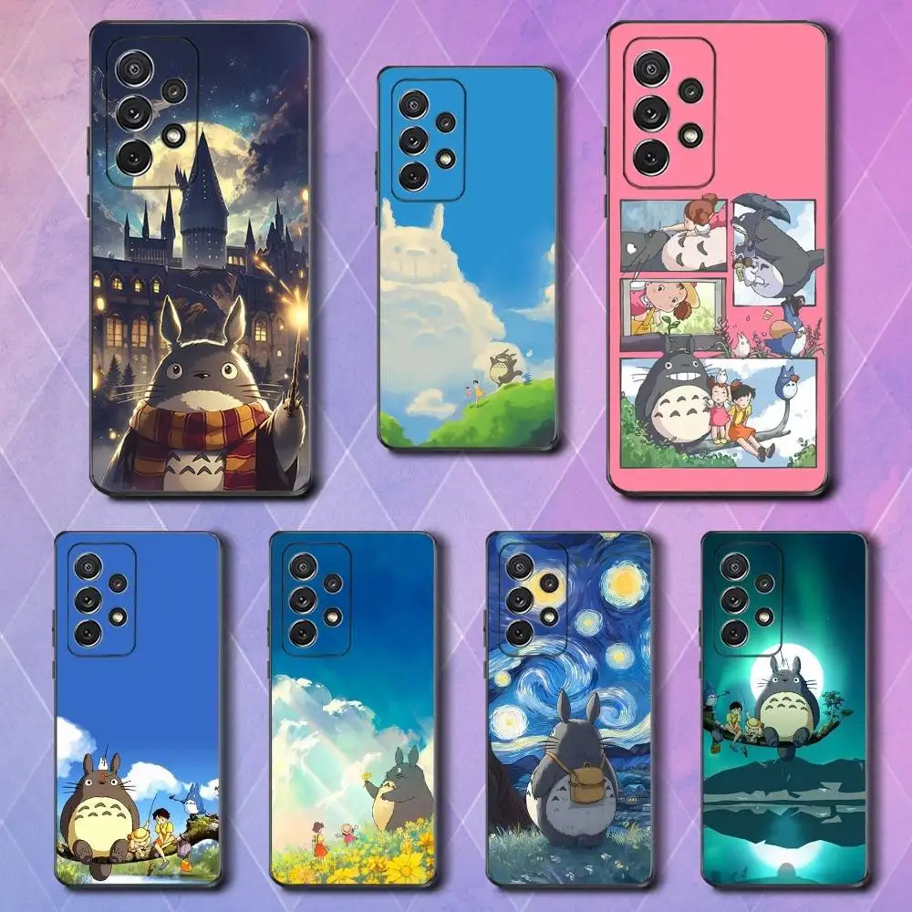 

Cute T-Totoros funny Art Phone Case For Samsung S25,S24,S23,S22,S21,S20,S10,Ultra,Plus,Lite,FE,Soft Silicone Black Cover