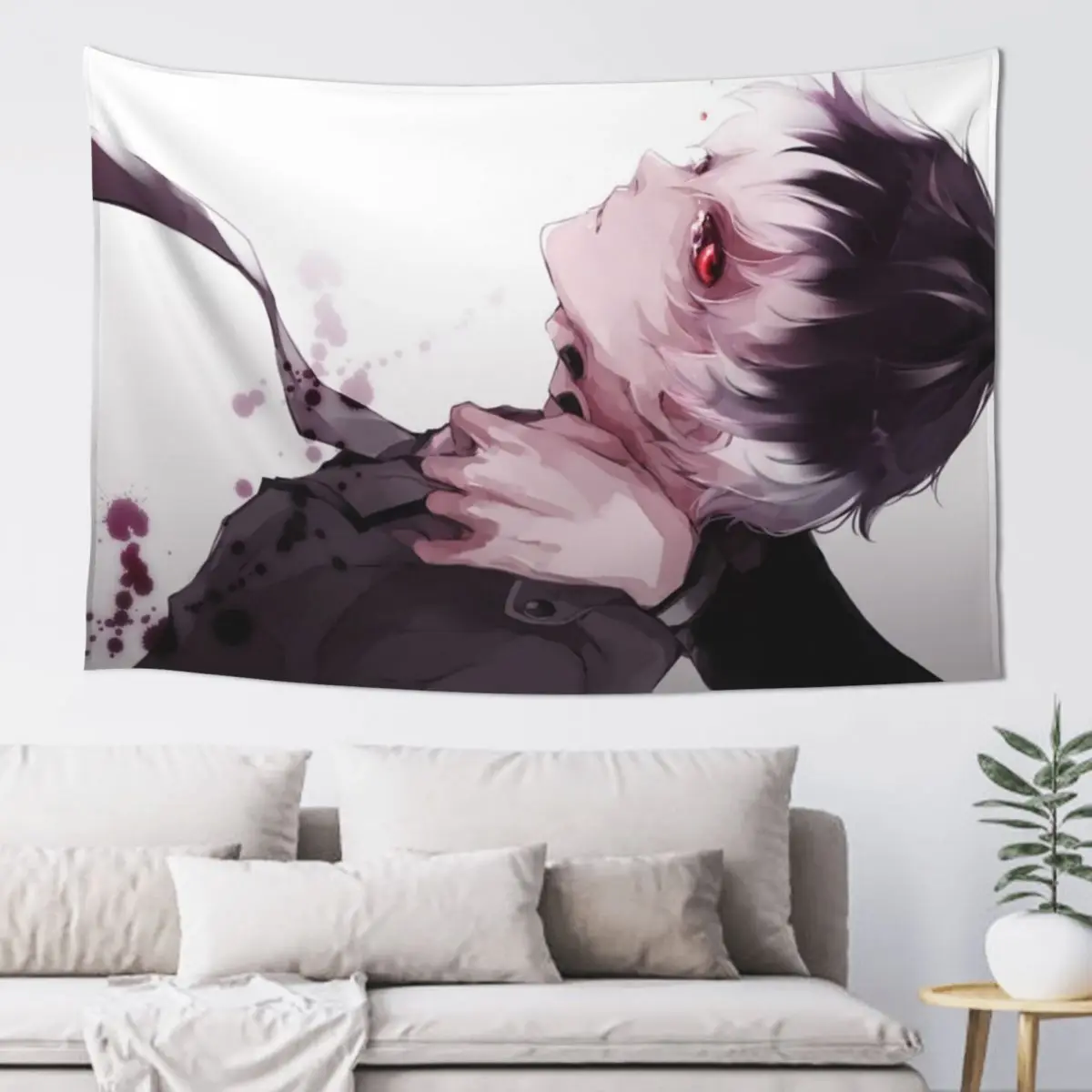 Hiase & Ken Kaneki Tapestry House Decor Room Decorating Aesthetic Home Decorating Bedroom Decor Tapestry