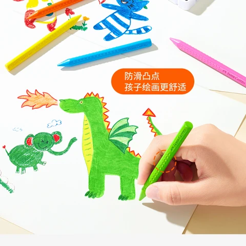 12/24 цвета Faber Castell стираемые пластиковые мелки, ластик и точилка, школьные принадлежности, нетоксичные мелки для малышей, смываемые топ 10 карандаш без заточки - №9