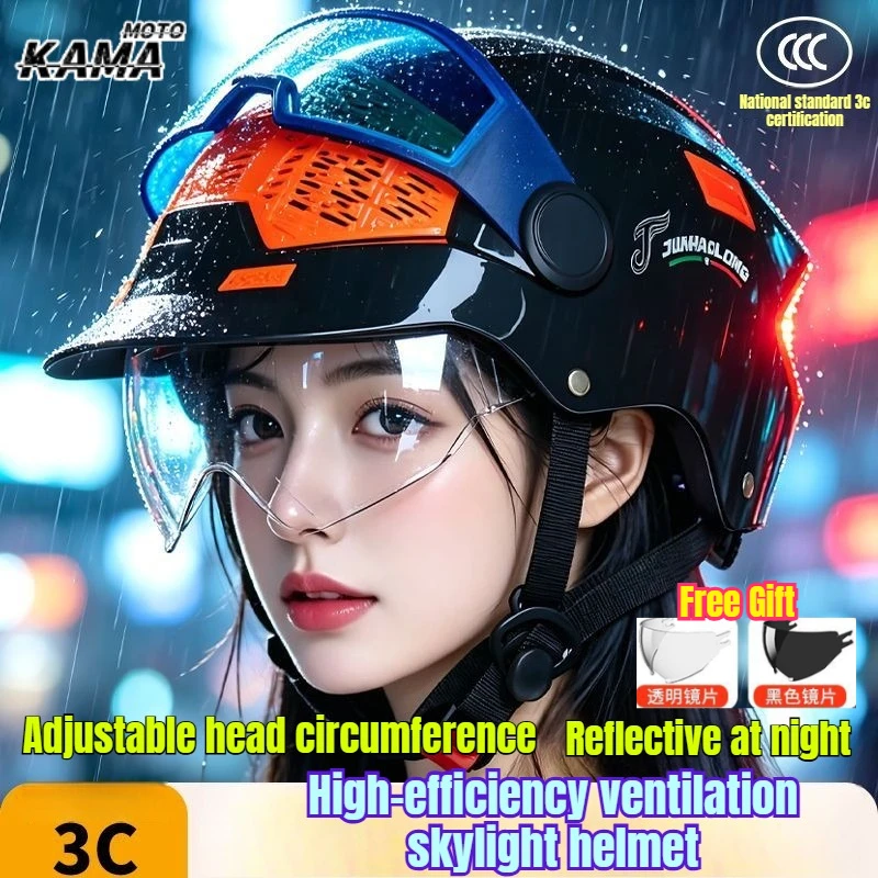 2026 New Summer Retro Moto/EV - ABS Ventilated Electric Motorcycle Helmet Breathable Electric Bike Helmet Sun Protection