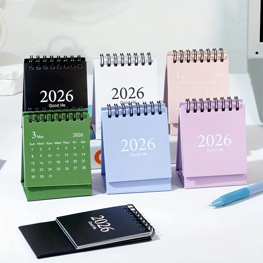 تقويم مكتبي صغير، على طراز الجيب من يناير 2026 إلى يوليو 2027 مع قلب فولاذي قائم لتخطيط الأعمال اليومية