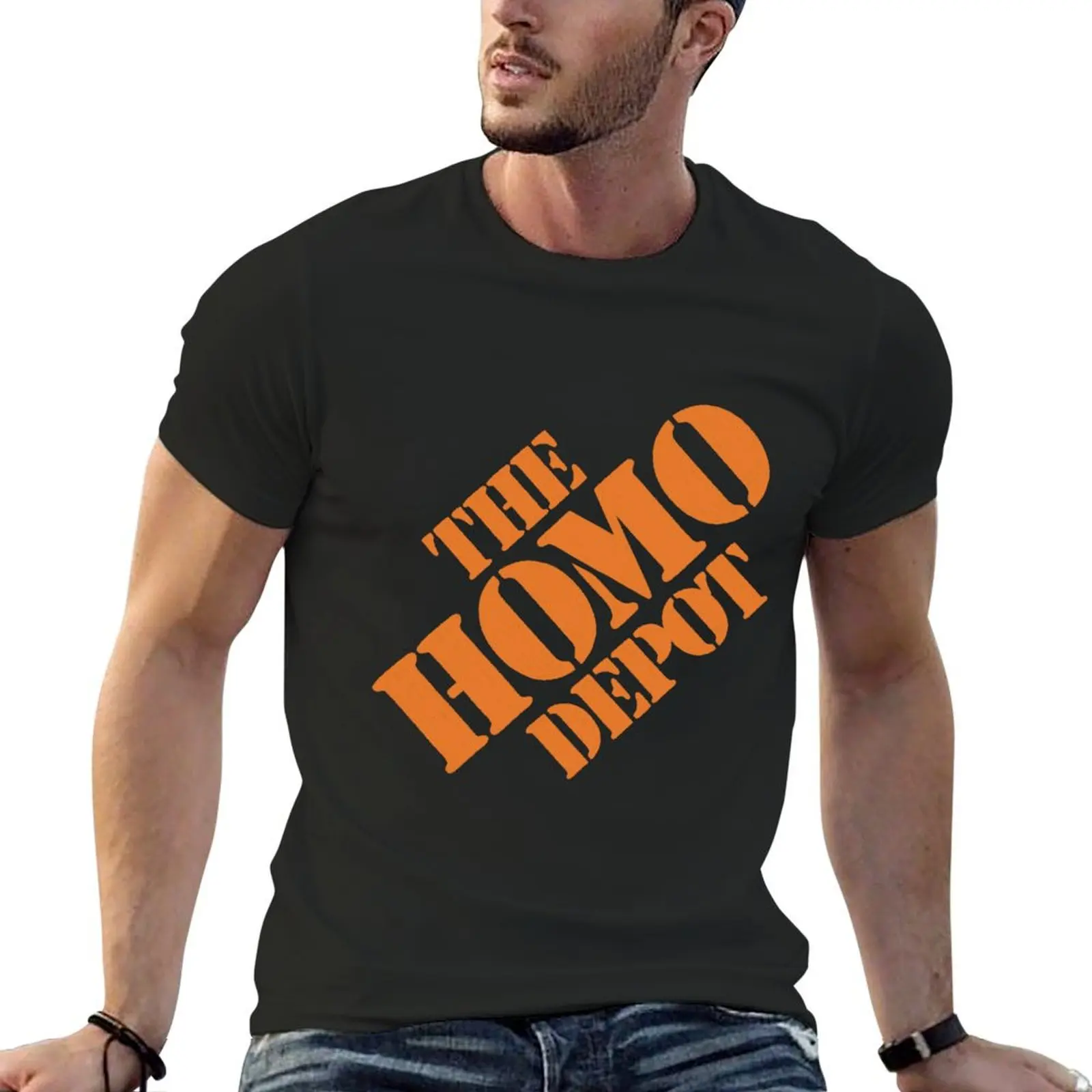 the homo depot T-Shirt korean fashion vintage anime shirt tops men t shirts high quality