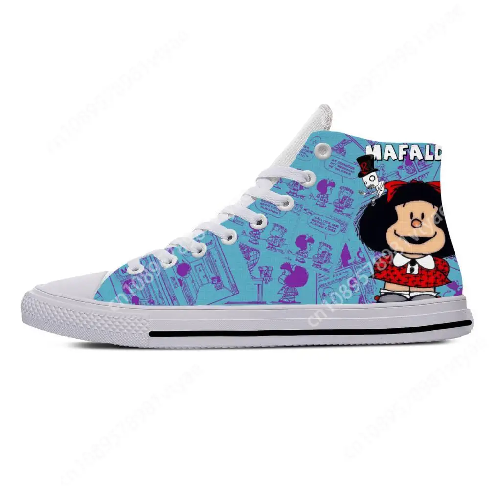 

Anime Manga Cartoon Comic Mafalda Cute Fashion Casual Cloth Shoes High Top Lightweight Breathable Custom Men Women Sneakers