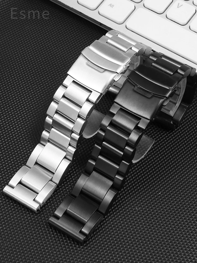 Cinturini in acciaio inossidabile solido Anti-allergia per Panerai Diesel Fold Buckle Seiko Citizen Casio Watch Strap 22 24 26mm