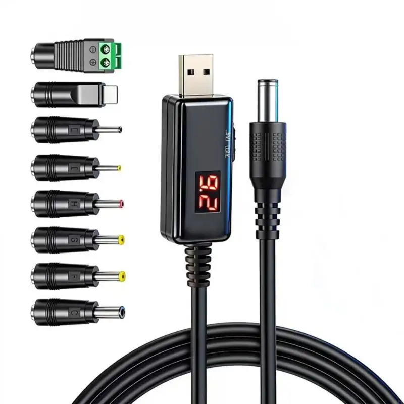 Digital Display USB to DC5.5mm Cable with 8 Adapter for Voltages Monitoring 83CE