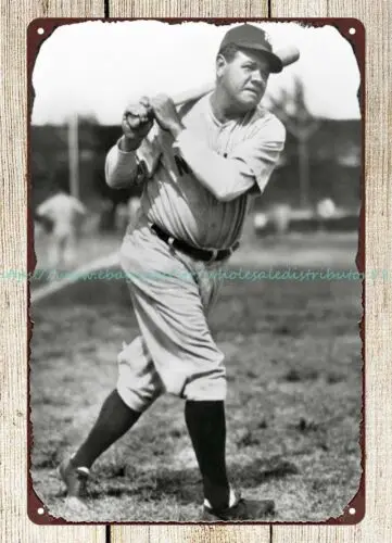 Babe Ruth baseball metal tin sign living room decor