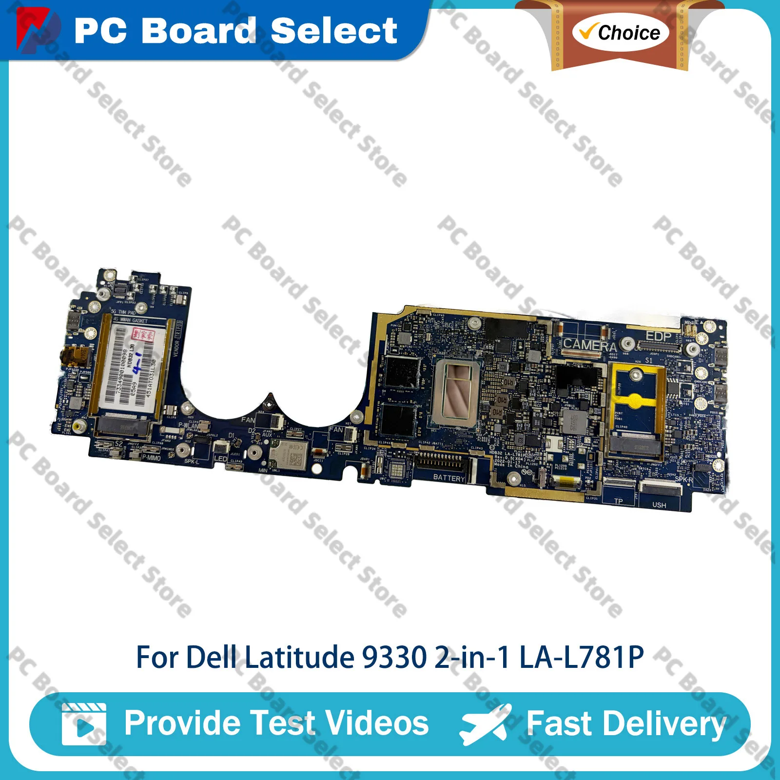 For Dell Latitude 9330 2-in-1 LA-L781P Motherboard 00Y1WN 0DXMXY CN-0DXMXY Supports i5 i7 CPU HDB32 100% Fully Tested