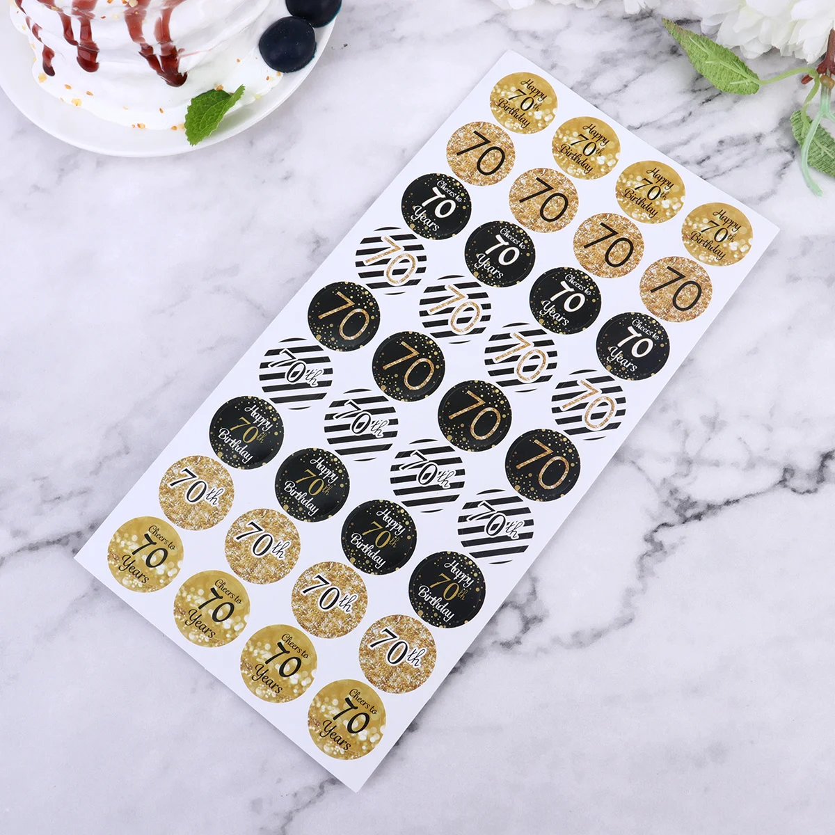 432 قطعة 50th عيد ميلاد ختم ملصقات الشارات المستديرة ذاتية اللصق حفلة لصالح شنطة هدايا تسميات ديكور عيد ميلاد ملصق