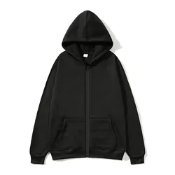 Autumn and winter women's zippered sweater Coat solid color hooded sweater cardigan casual sports jacket tops