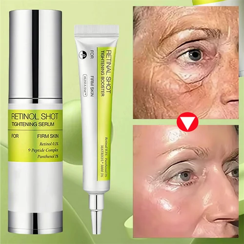 Retinol Shot-rezador reafirmante para piel firme, suero facial, crema hidratante para ojos, antienvejecimiento, arrugas, ojeras, cuidado de hinchazón