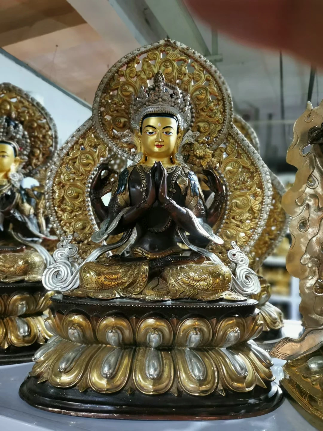50 cm große, im Großhandel erhältliche buddhistische Tempel- und Heimdekoration, Schutzpatron, Bronze-Avalokitesvara-Guanyin-Buddha-Statue, für Sicherheit, Gesundheit und Glück.