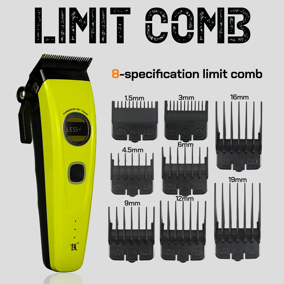 

Профессиональная машинка для стрижки волос с внешним ротором, бесщеточным двигателем, 7500 об/мин, DLC-керамическим лезвием, легкая, с зарядной станцией