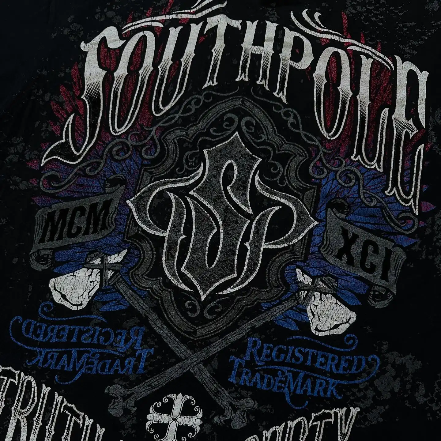 South Pole New High Street Shirts Y2K Mens Graphic Print Oversized T Shirt Harajuku Gothic Round Neck Cotton Short Sleeve Tops