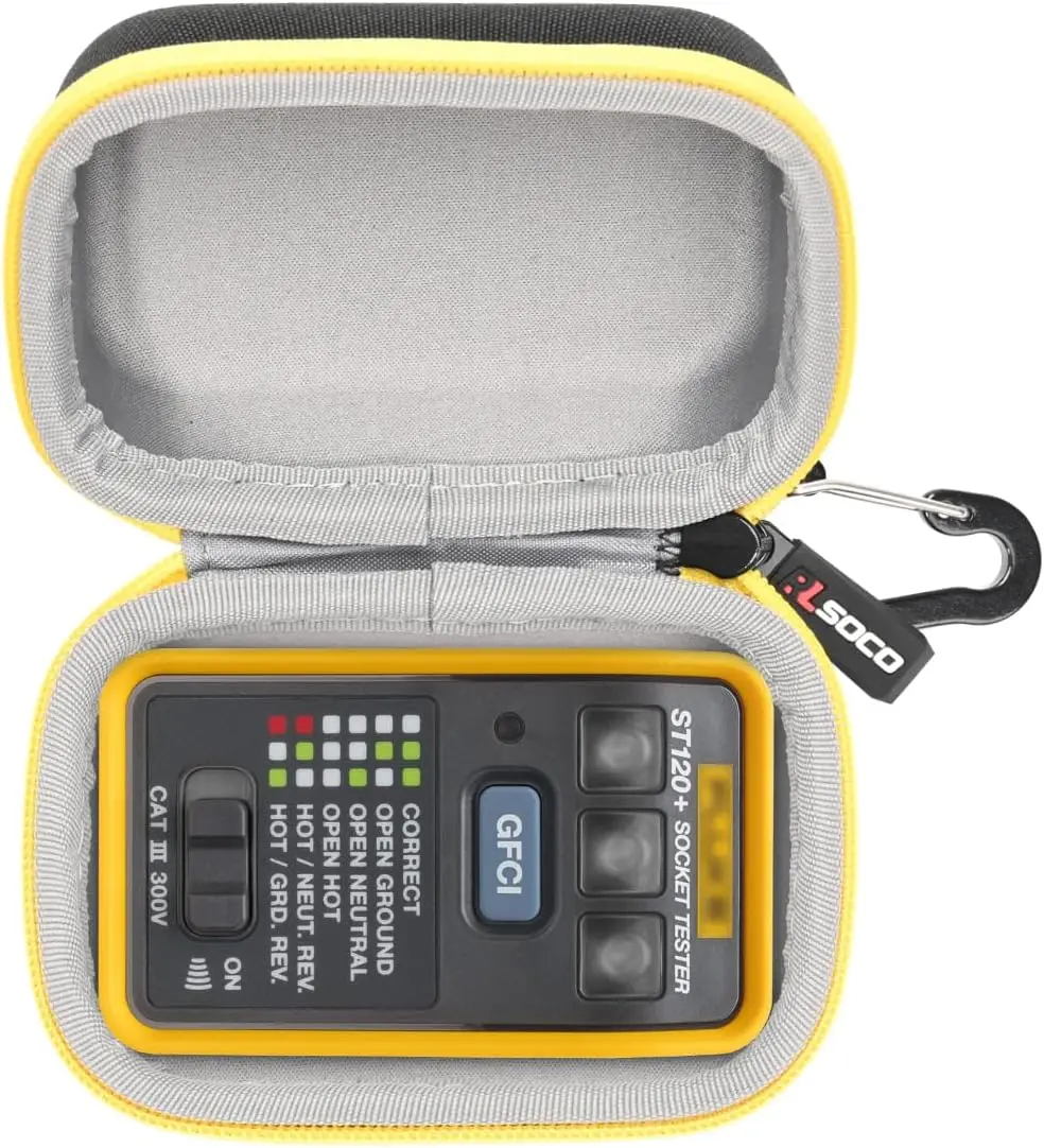 RLSOCO Carrying Case for Fluke ST120+/ST120 GFCI Socket Tester | Travel Organzier Case Cover Shockproof, Dustproof,