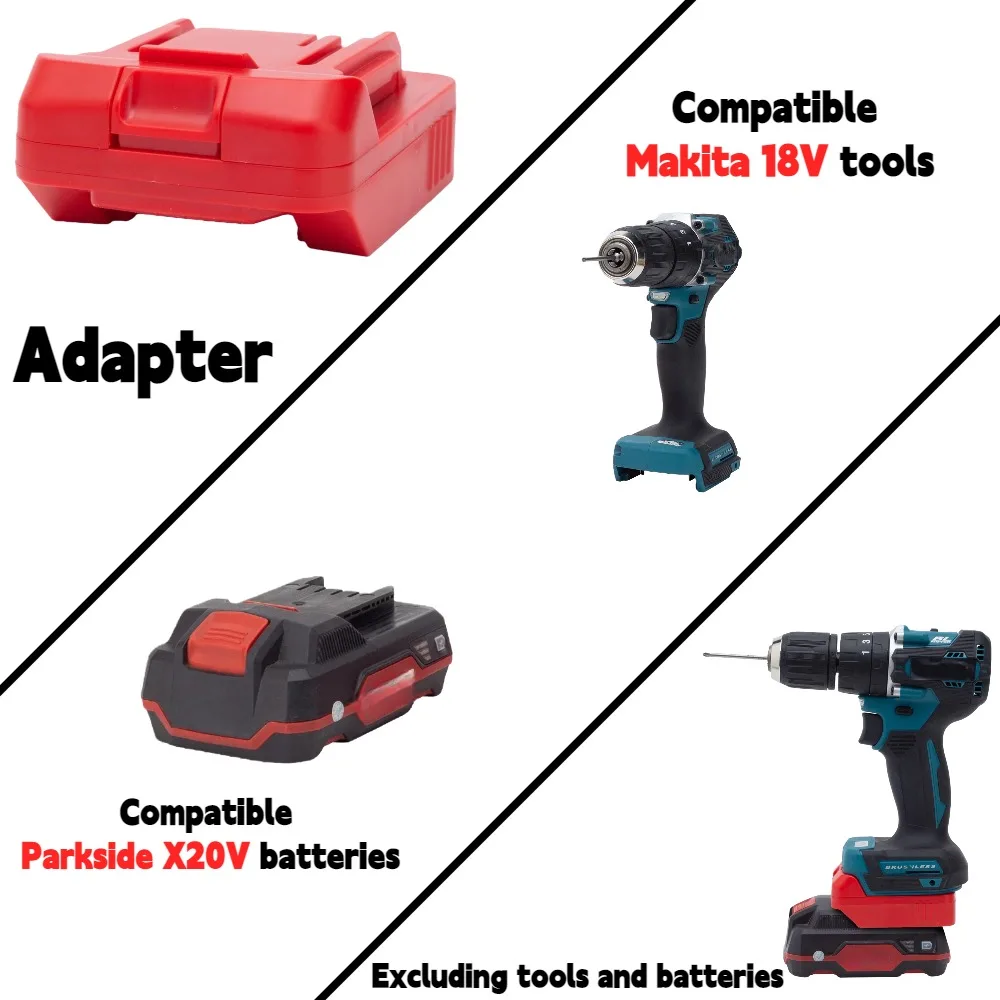 For Parkside X20V TEAM Li-ion Battery TO Makita 18V Cordless Electric Drill Tools Battery Adapter/Converter(Only Adapter)