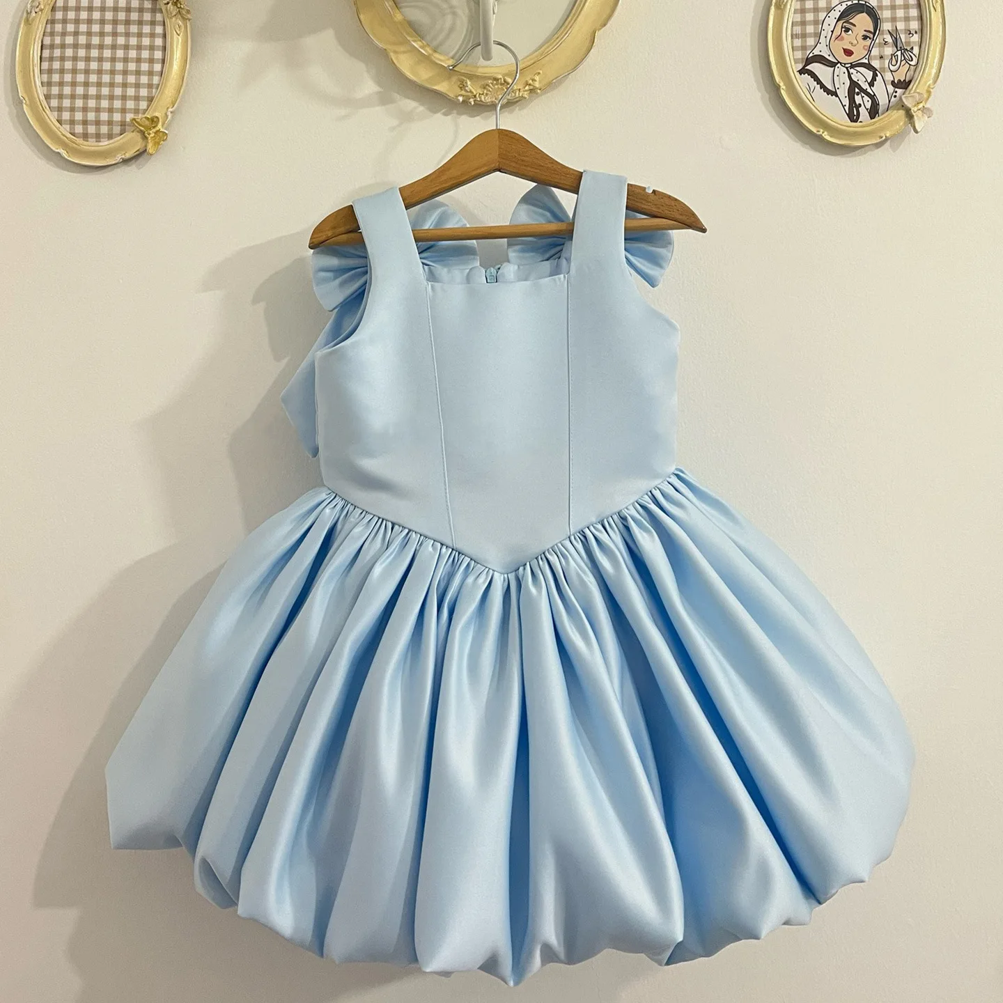Baby Girl Princess Bow Back Strap Tutu Dress Toddler Teens Child Elegant Solid Vestido Wedding Party Birthday Baby Clothes