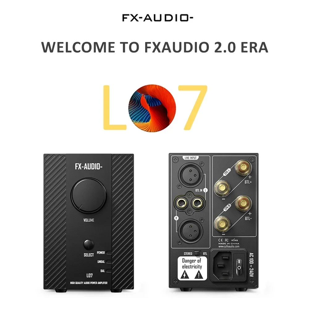 AMPLIFICADOR DE POTENCIA DE ESCRITORIO FX-AUDIO L07, MA5332MS totalmente equilibrado, 200W x 2
