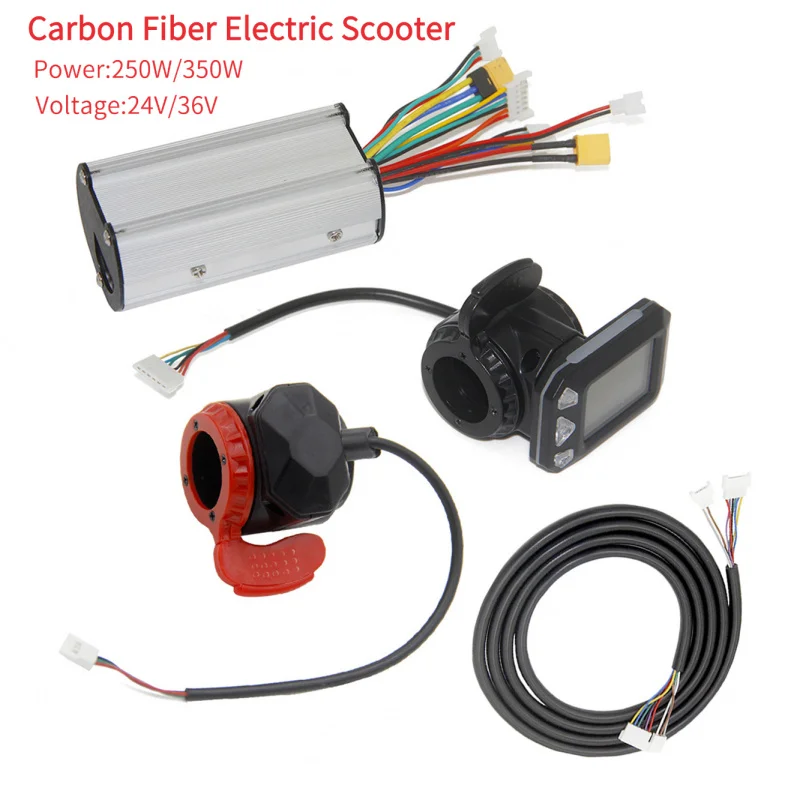 

Комплект контроллера электрического скутера из углеродного волокна 24 В/36 В с ЖК-монитором с дроссельной заслонкой для большого пальца