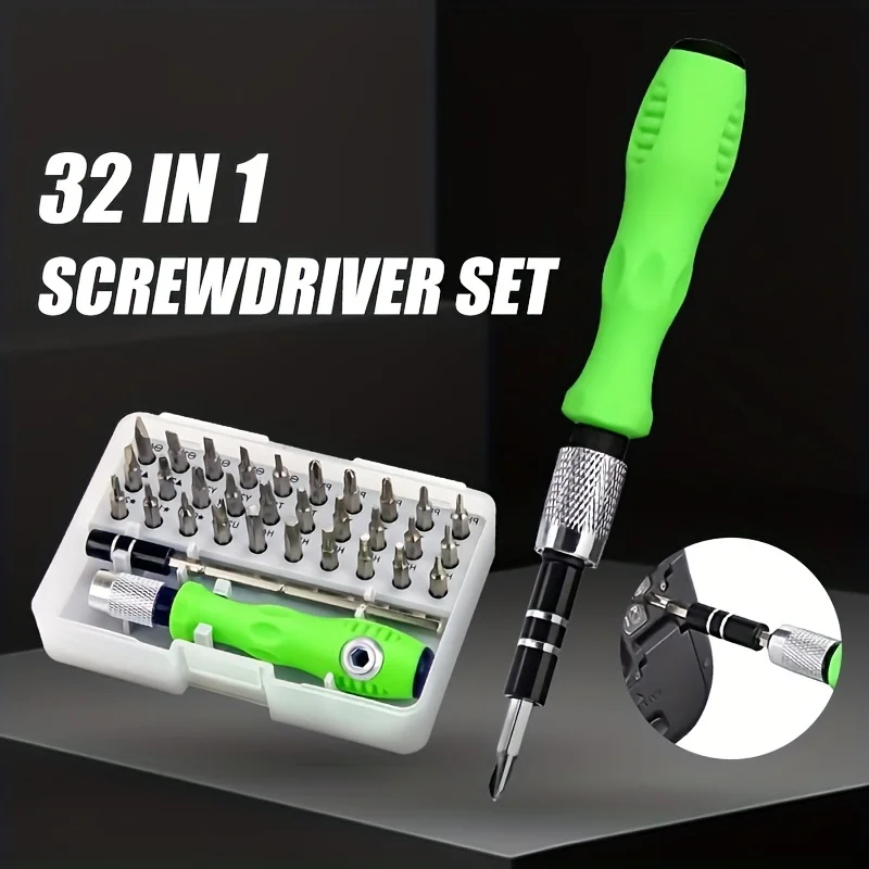 Screwdriver Set 33 in 1 Phillips Torx Hexagonal Precision Screw Driver Bit Manual Repair Tool for iPhone PC Camera Watch Glasses