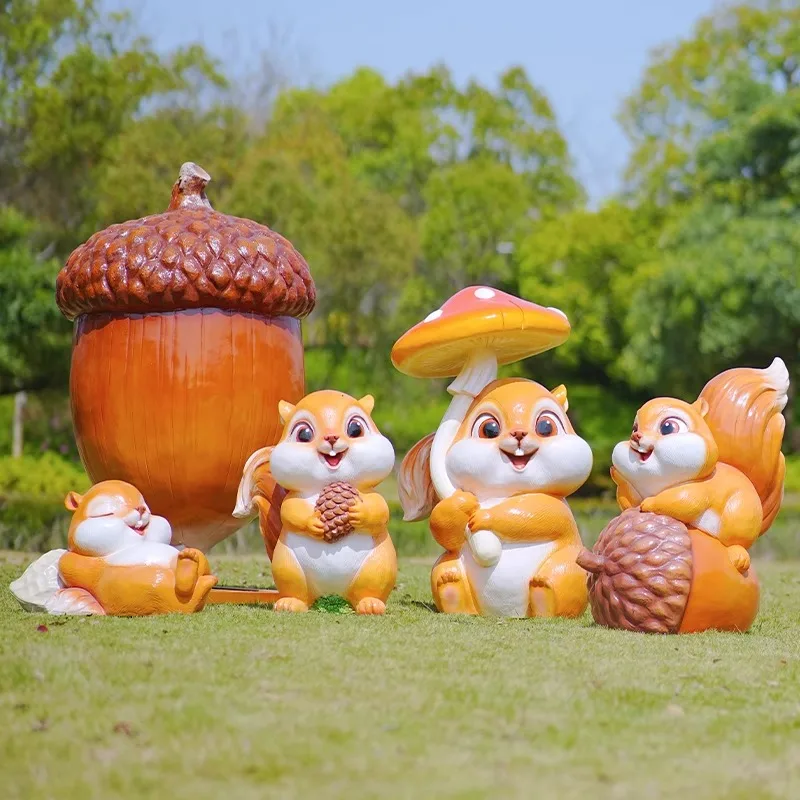 Squirrel Animal Sculptures Molds Yard Street Designer Trendy Creative Display Garden Statues Unique Jardim Outdoor Decorations