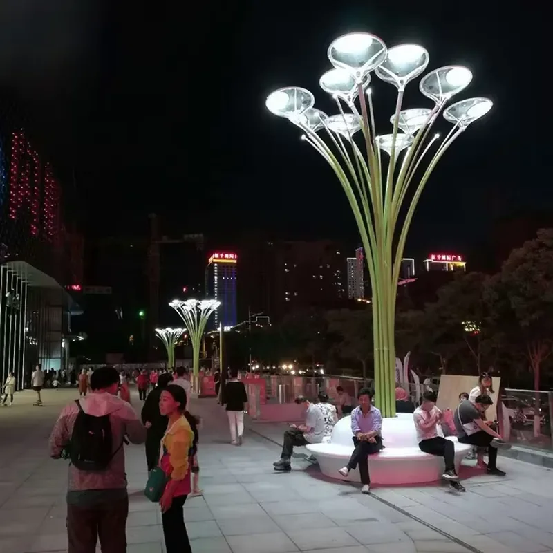 LED Luminous Tree Landscape Pathway Lighting Outdoor Stainless Steel Landscape Garden Lawn Lamp