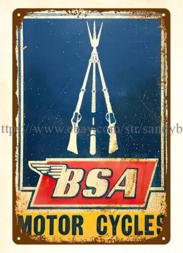 BSA Motorcycle motorbike metal tin sign metal artwork home