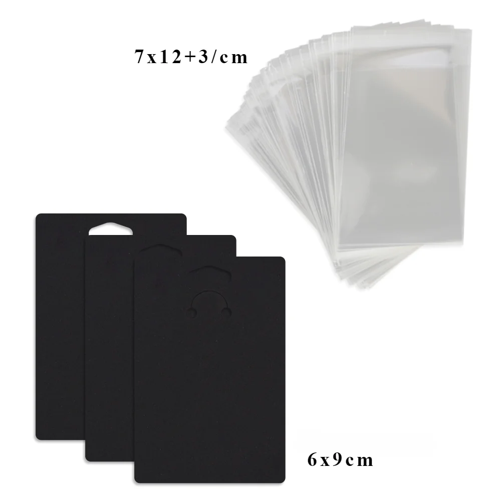 33 Type 50Pcs With Self Sealing Bags Blank Paper Necklace Earrings Jewelry Display Package Card Wholesale Handmade DIY Accessory
