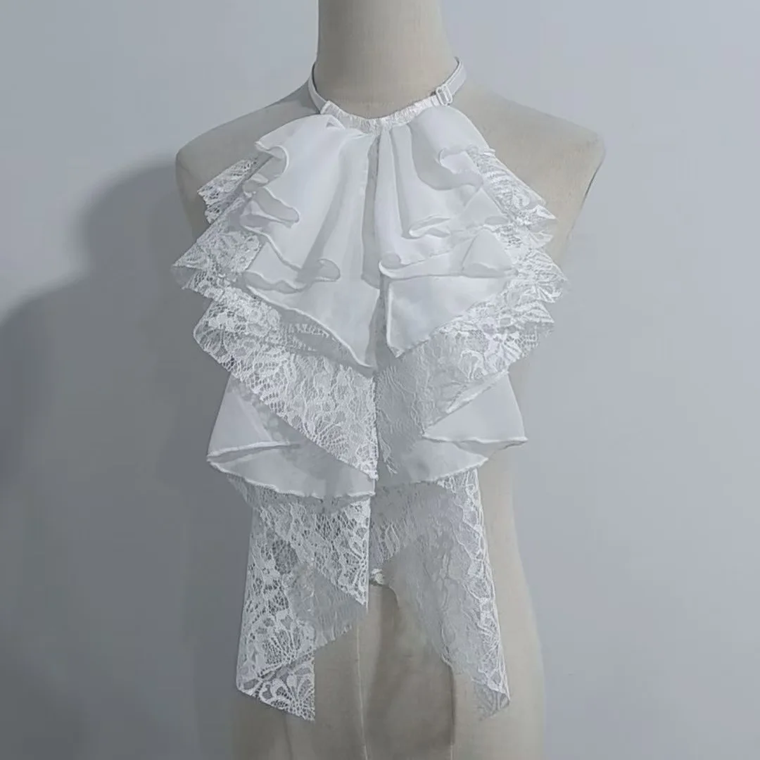 

Lolita Lace Bow Tie Detachable Collar Gothic Punk Performance COS Clothing Accessories Men Women's Fashion French Suit Ties