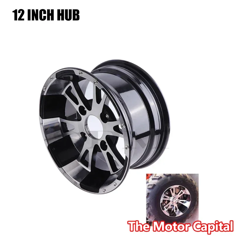 

1 pcs 12 inch Wheel Rim Aluminum alloy Front /Rear hub 12x6 12x8 For DIY ATV Go kart Golf UTV Buggy Quad Dirt Bike Accessories