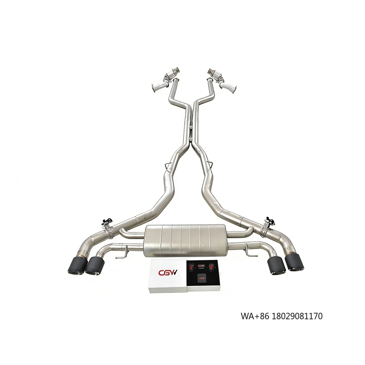 

owling Sound Performance Downpipe Exhaust Catback With Muffler Tips for X5M X6M 2025 with Remote Valve Control