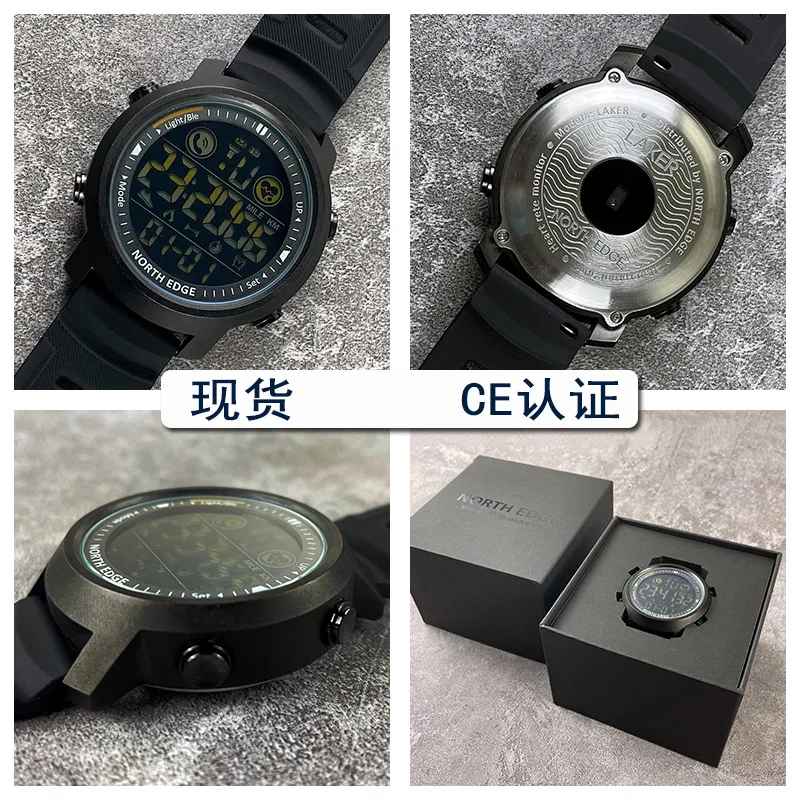 North Edge Men's Outdoor Sports Smart Waterproof Watch Long Standby Bluetooth Heart Rate Men's Watches