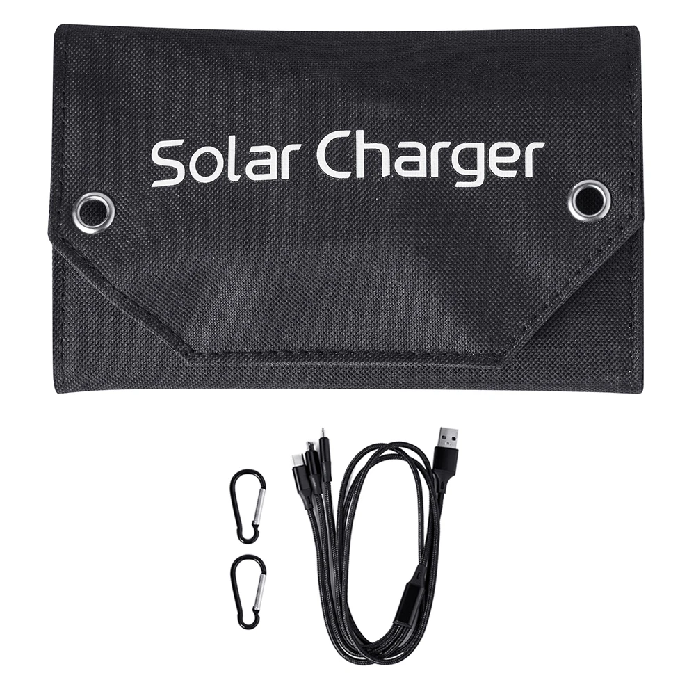 USB 휴대용 배터리 충전기 IP67 방수 12W 5V 접이식 태양 전지 패널 야외 전원 은행 높은 변환 효율