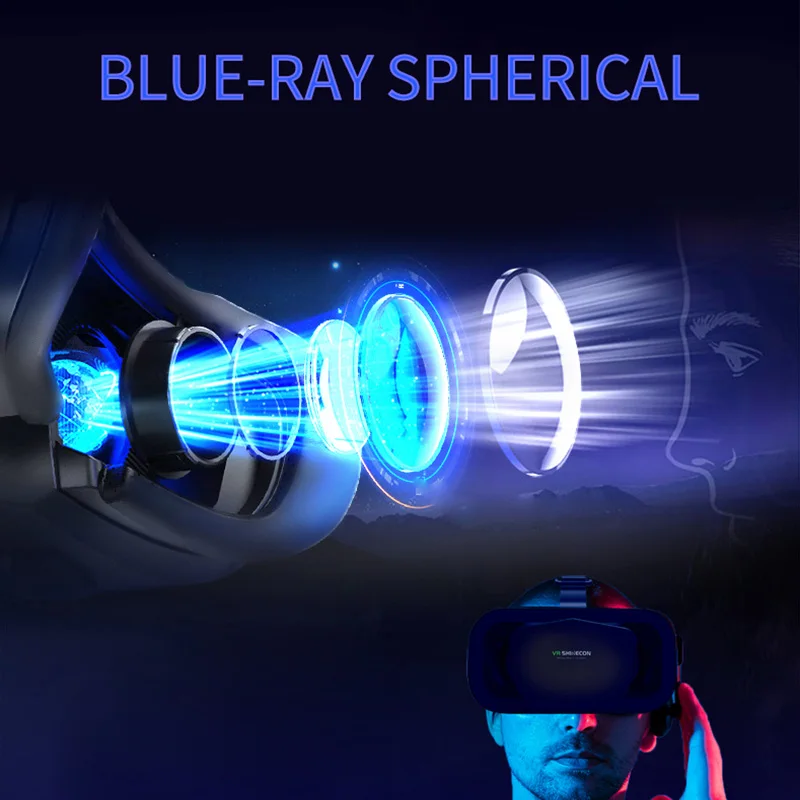 Shinecon VR Glasses 3D Headset Virtual Reality Devices Helmet Viar Lenses Goggle For Smartphone Cell Phone Film Games