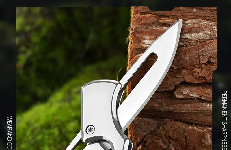 Outdoor Folding Knife Mini Mechanical Folding Knife Keychain Carrying Pocket Knife Fruit Knife Stainless Steel Camping Knife image 6