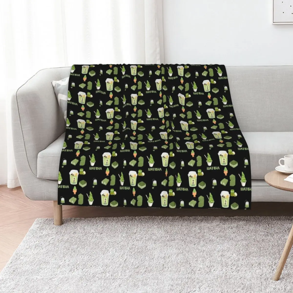 

matcha sticker pack Throw Blanket Nap Hair Camping Multi-Purpose Blankets