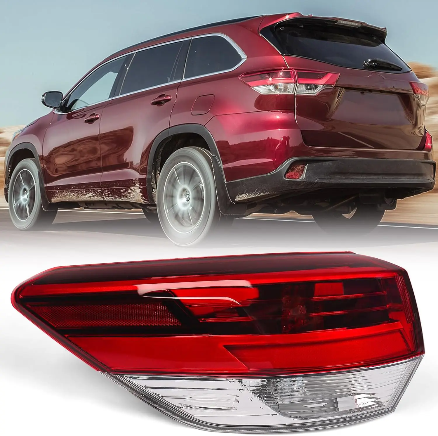 

Left Outer Tail Light for Toyota Highlander 2017-2019 Driver Side LED Replacement