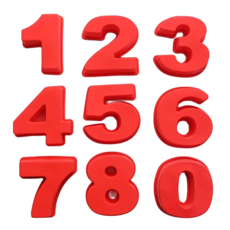 

10 Inch 0-9 Silicone Digital Cake Mold Cake Numbers Shape Cake Decoration Tool For Wedding Birthday Anniversary K059
