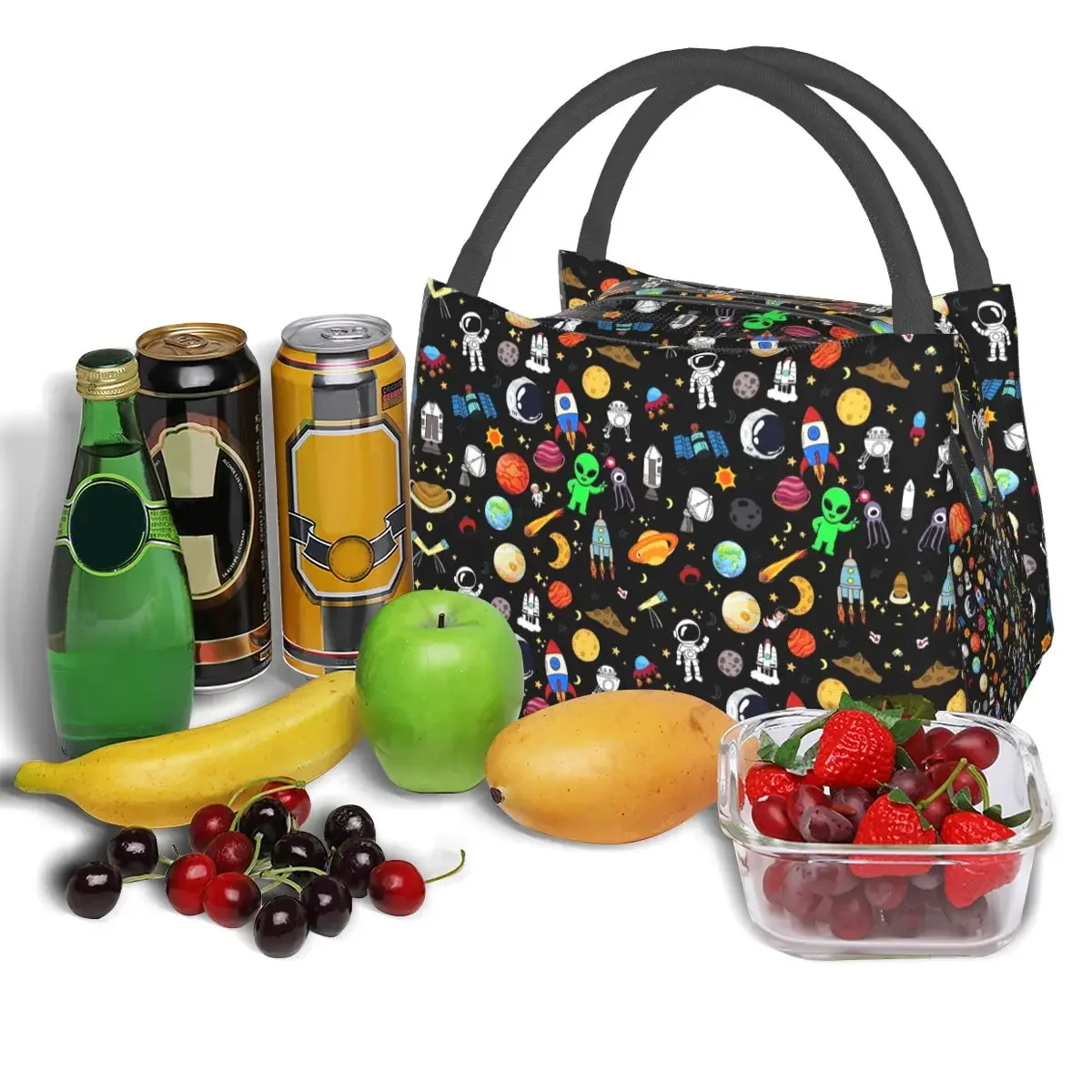 Celestial Space Lunch Bag per bambino sistema solare Lunch Box Fashion Picnic borsa termica portatile impermeabile Tote Handbags