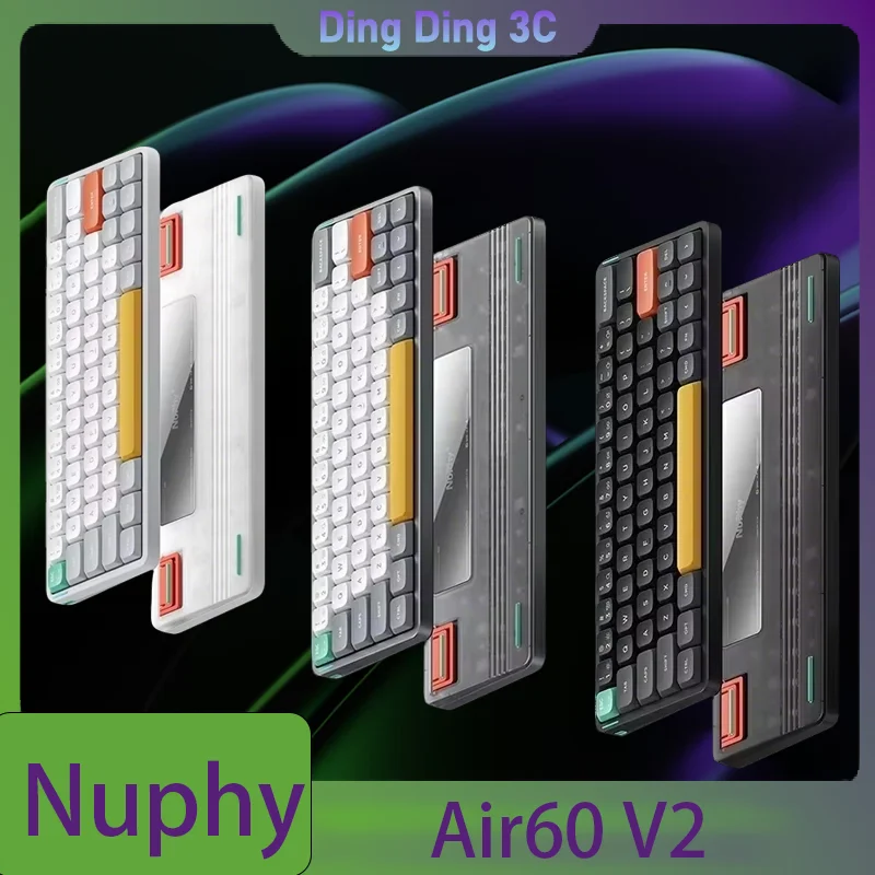 NuPhy Air60 V2 Wireless Dwarf Switch Mechanical Keyboard 3Mode Long Battery Life Ultra-thin Silent Office Gaming Keyboard Custom