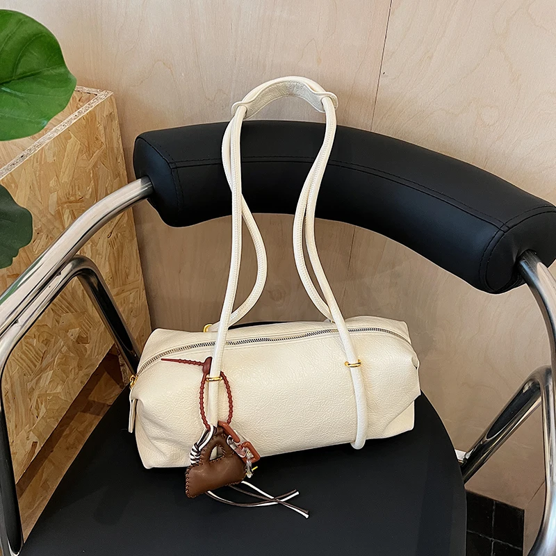 

PU Solid Color zipper Shoulder Bags Summer New Women's Bags 2025 Fashion Large Capacity Versatile Handbags