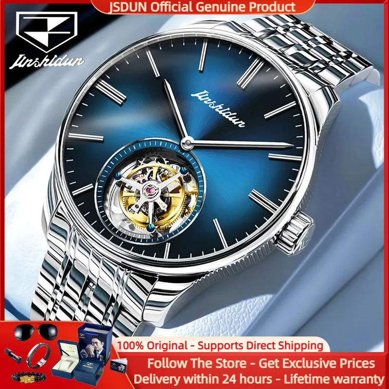 

JSDUN 834 Tourbillon Watch Men Automatic Mechanical Watch High end Sapphire Mirror Original Waterproof Watch Hollow Men Watch