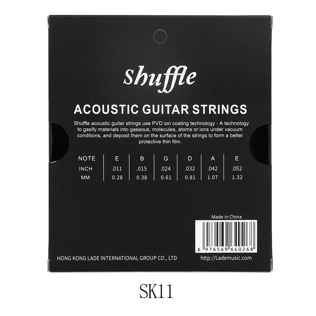 3/5/10Set Shuffle Acoustic Guitar Strings SK11 SK12 Hexagonal High Carbon Steel Core Phosphor Bronze Coating Folk Guitar Strings