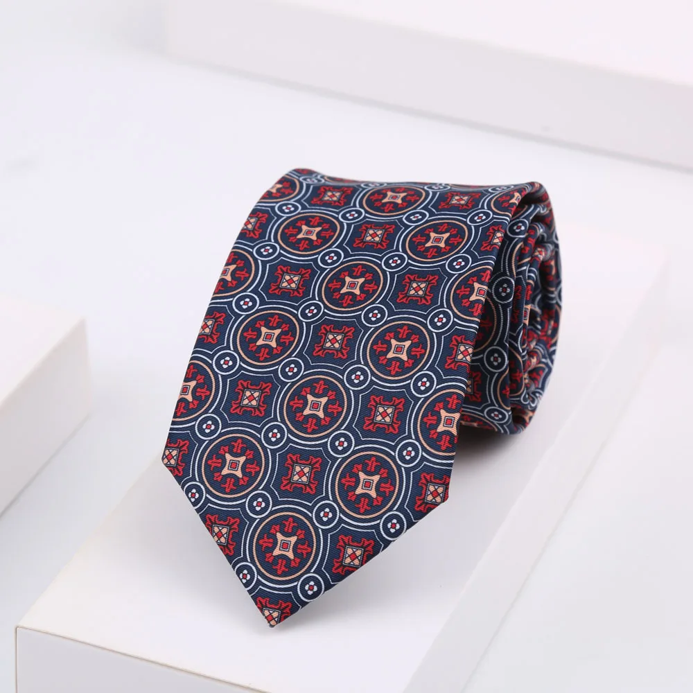 Herren-Krawatte aus Seidenimitat, 8 cm breit, weich, glatt, grün, rot, blau, kariert, gepunktet, bedruckt, für Hochzeit, Business, Party – Detail 12