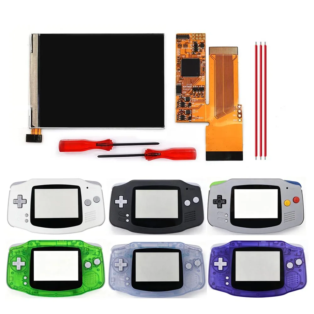 3.2 inch V2 IPS LCD Screen Backlight Backlit 10 Levels Brightnesss MOD For GameBoy Advance GBA Console