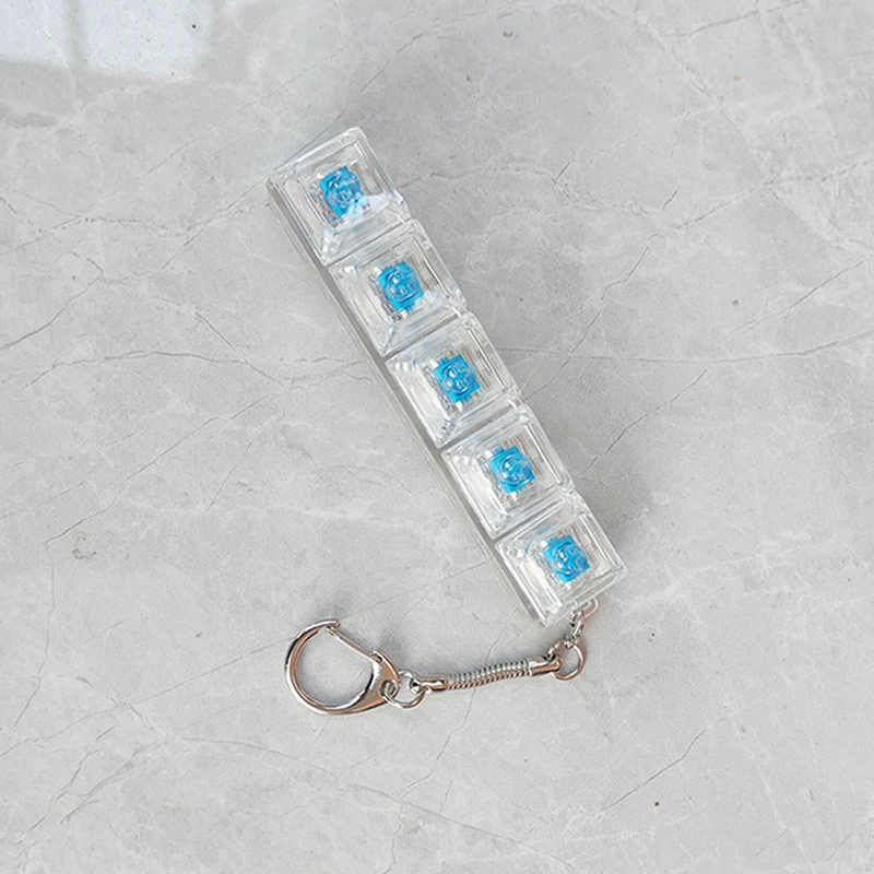 5 Keys Mechanical Keyboard Axis Tester LED  Button Keycap  Keychain Keyboard Keychain Toy Finger Keyboard Caps Toy