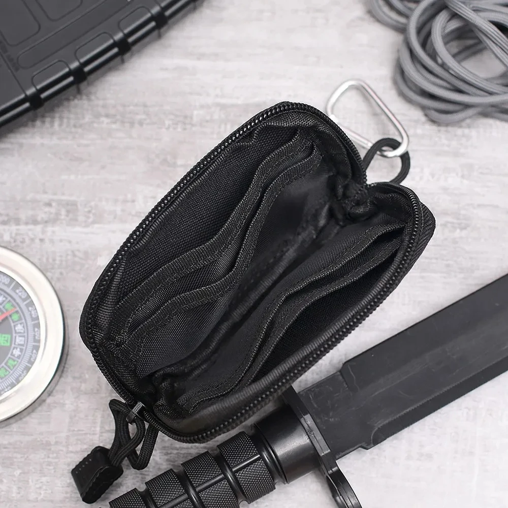 Men's Carabiner Waist Pouch Key Wallet Medical Organizer Pouch Military Wallet Small Bag Outdoor Portable Key Card Case Belt Bag